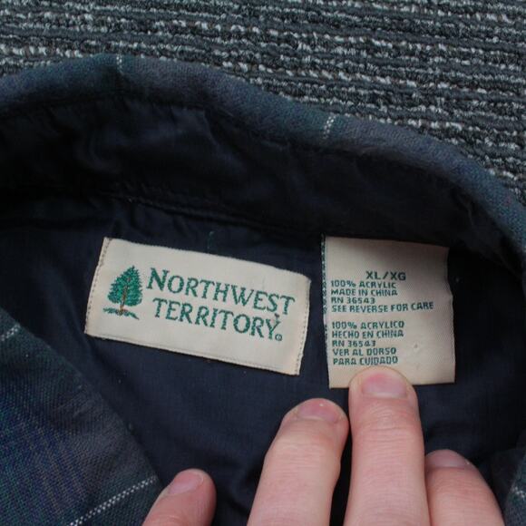 Northwest Territory VTG Flannel Mens XL Green Plaid - Picture 6 of 14